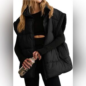 Dokotoo oversize black puffer vest XL